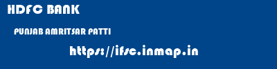 HDFC BANK  PUNJAB AMRITSAR PATTI   ifsc code
